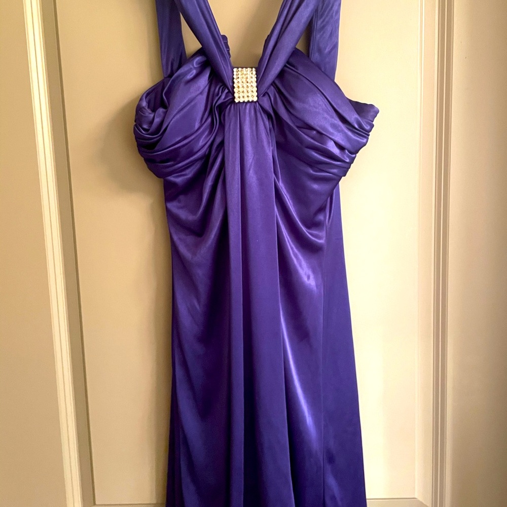 Short purple formal dress